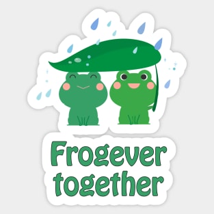 Frogever together - cute & romantic love pun Sticker